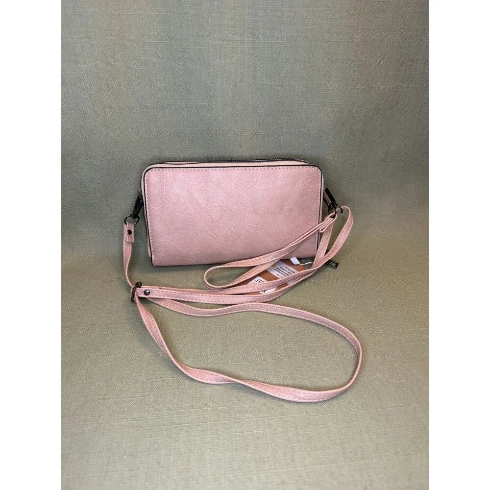 Sam and Hadley Faux Leather Crossbody Bag Pink